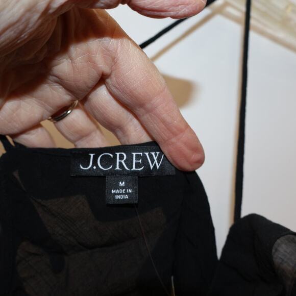 NWT J. Crew Drapey Ruffle Tank Top Cascading Ruffles Black Med Womens Trending - Picture 5 of 16